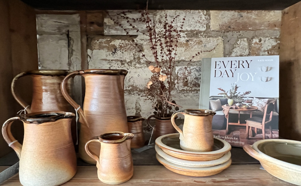 Interior image of pots and book